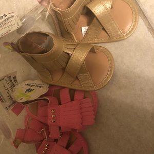 Two pair of new born sandals size 2